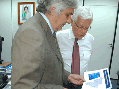 Delcídio foi recebido pelo ministro da Aviação Civil, Wellington Moreira Franco