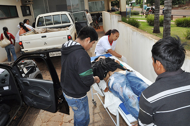 Oziel Gabriel, 35, pai de dois filhos, foi morto durante uma operação policial para retirada dos indígenas de fazenda em Sidrolândia / Marcos Tomé - 30.mai.2013/Região News 