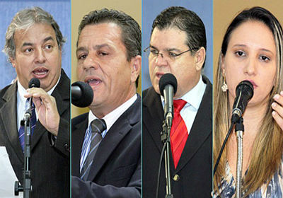Vereadores cassados Alceu Bueno (PSL), Delei Pinheiro (PSD), Paulo Pedra (PDT) e Thais Helena (PT).