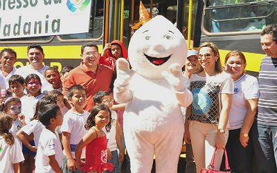 Expresso da Cidadania levou as crianças para um city tour 