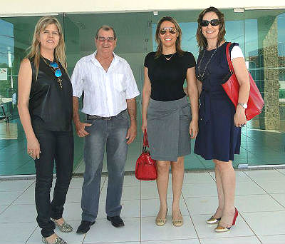 Secretária Cynthia, representantes do SENAC e Fecomércio na instalação do núcleo de geração de renda em Anastácio