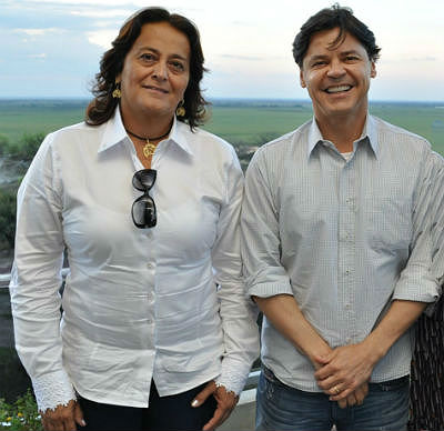 Paulo Duarte e a prefeita de Poconé