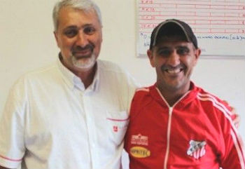 Presidente do Comercial, Luiz Carlos Cortez, e técnico Paulo Rezende
