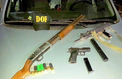 Armas de uso restrito foram apreendidas pelo DOF
