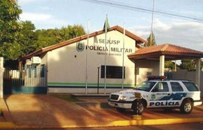 Pelotão da PM no distrito de Anhanduí