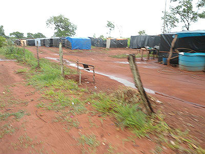 Tem 400 barracos montados em frente a Fazenda Furna