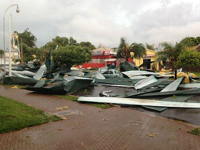 O temporal causou estragos em Três Lagoas