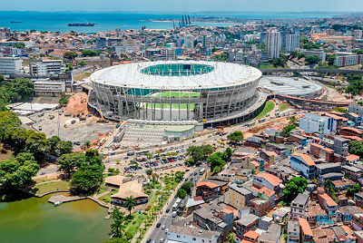 Arena Fonte Nova, em Salvador, sedia o jogo entre a Alemanha e Portugal