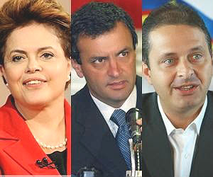 Dilma com 38%, Aécio com 20% e Campos com 9%, conforme pesquisa Datafolha