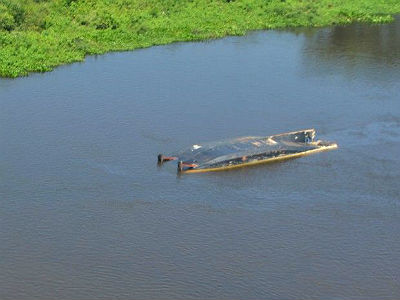 Navio afundou no rio Paraguai, na região de Corumbá