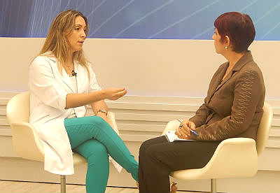 Dra. Vanessa nos estúdios do programa Bom Dia Três Lagoas