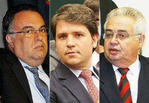 Os ex-deputados André Vargas (sem partido), Luiz Argolo (SD-BA) e Pedro Côrrea (PP-PE)