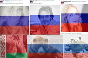 Russos usam filtro nas cores da bandeira do país em protesto contra o apoio à causa gay