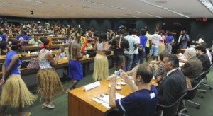 Valdelice Veron, liderança indígena Guarani Kaiowá fez a denuncia na  Comissão de Direitos Humanos 