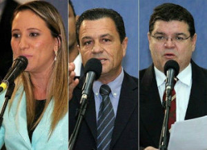 Thaís Helena (PT), Delei Pinheiro (PSD) e Paulo Pedra (PDT)