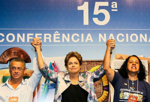 Presidente Dilma Rousseff durante discurso na 15ª Conferência Nacional de Saúde, no Centro de Convenções Ulysses Guimarães
