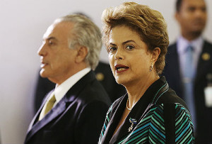 Dilma Rousseff (PT) e de seu vice, Michel Temer (PMDB)