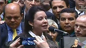 A deputada Raquel Muniz (PSD-MG), durante a votação impeachment, citou o marido como exemplo de gestor