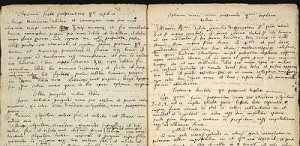 O texto, escrito à mão em latim e inglês, explica como criar uma substância chave para a lendária pedra filosofal