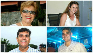 Pré-candidatos Marlene Bossay (PMDB), Juliana Almeida (PR), Gerson Prata (PSDB) e Sidney Barbosa (PEN). Fotos: Arquivo