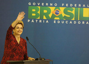 A presidenta Dilma Rousseff chamou o processo de impeachment de “interrupção ilegal e usurpadora” do seu mandato