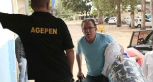Edson Giroto chegando no Centro de Triagem do Complexo Penal, em Campo Grande
