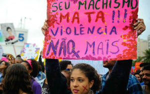 Mulheres protestam contra a violência no Rio de Janeiro (Crédito: Agência Brasil)