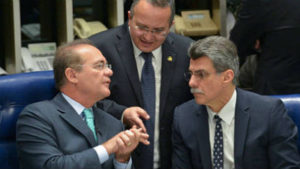 Romero Jucá e Renan Calheiros, na foto acompanhados do senador Petro Taques, devem ser investigados em inquérito sobre Belo Monte