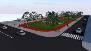 Praça Nossa Senhora de Urkupiña, localizada na Rua Edu Rocha