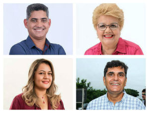 Sidinei Barbosa (PEN), Marlene Bossay (PMDB), Katia Roas (PSD) e Gerson Prata (PSDB)