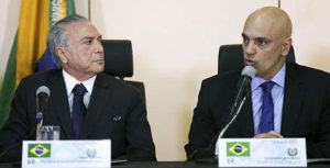 Com a deflagração da nova fase da operação nesta segunda-feira, Temer (esq.), que já estava irritado com Moraes (dir.), ficou ainda mais contrariado