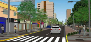 Imagens do projeto de revitalização da principal rua comercial de Campo Grande