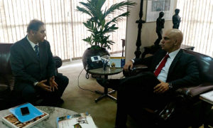 Prefeito  Alcides Bernal (PP)  com ministro da Justiça Alexandre de Moraes