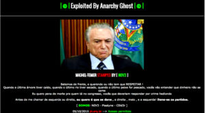 Site do presidente Michel Temer foi hackeado - Reprodução/ND