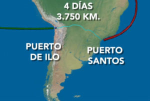 Corredor ligará o porto de Santos-SP ao porto peruano de Ilo, passando por Corumbá e La Paz, compreendendo um trajeto de 3.755 km
