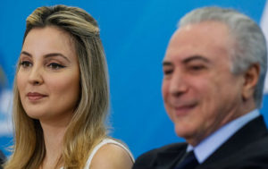 Marcela e Michel Temer, em outubro passado, em Brasília. BETO BARATA/PR