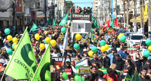 Polícia Militar considerou o protesto “ordeiro e pacífico” - Foto: Álvaro Rezende / Correio do Estado
